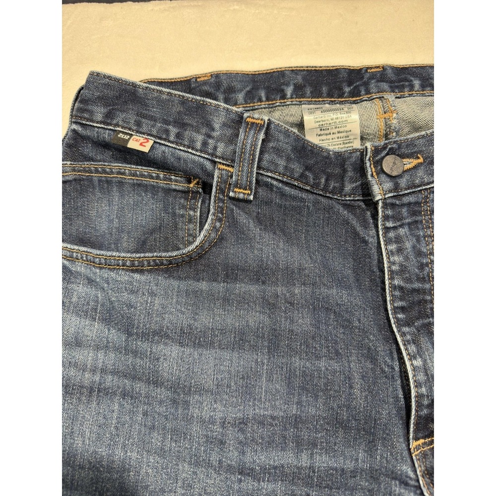 Carhartt FR Jeans Mens 34x30 Blue Denim Relaxed Fit Straight Flame Resistant - Picture 2 of 8